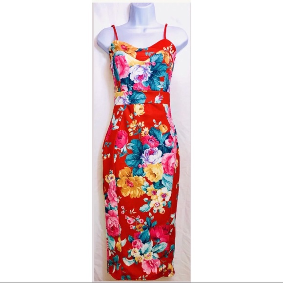 violet Dresses & Skirts - Violet Floral Midi Dress NWT